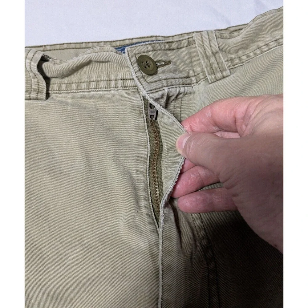 VTG POLO RALPH LAUREN Men 36 Khaki Cotton Wellworn‎ Cargo Shorts